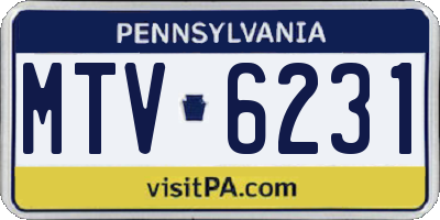 PA license plate MTV6231