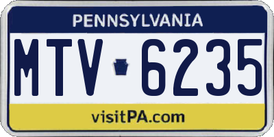 PA license plate MTV6235