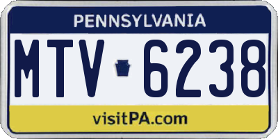 PA license plate MTV6238