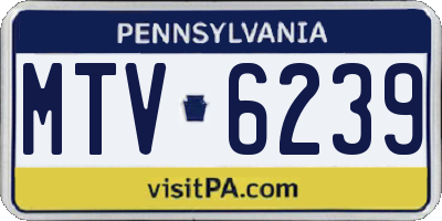 PA license plate MTV6239