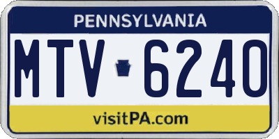 PA license plate MTV6240