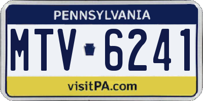 PA license plate MTV6241