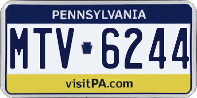 PA license plate MTV6244