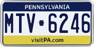 PA license plate MTV6246