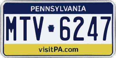 PA license plate MTV6247