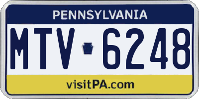 PA license plate MTV6248