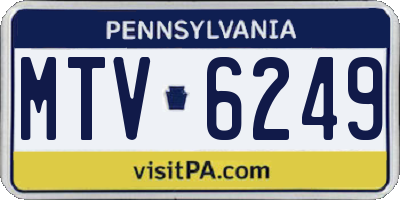 PA license plate MTV6249