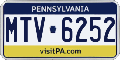PA license plate MTV6252