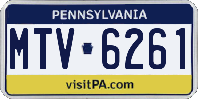 PA license plate MTV6261