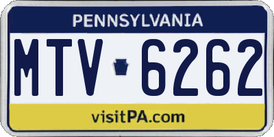 PA license plate MTV6262
