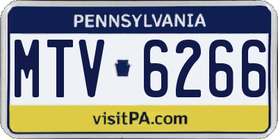 PA license plate MTV6266