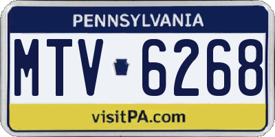 PA license plate MTV6268