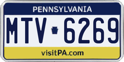 PA license plate MTV6269