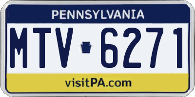 PA license plate MTV6271