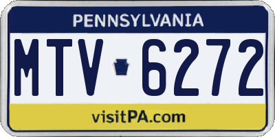 PA license plate MTV6272