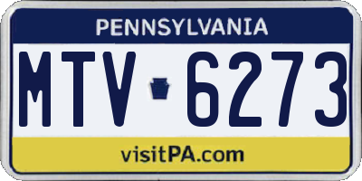 PA license plate MTV6273