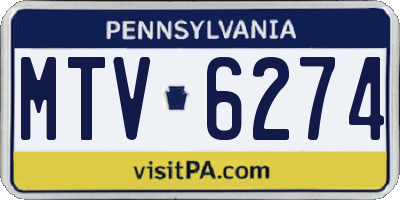 PA license plate MTV6274