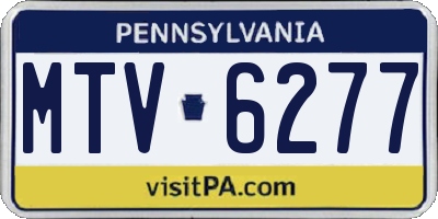 PA license plate MTV6277
