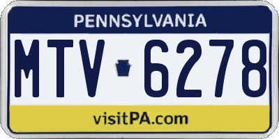 PA license plate MTV6278