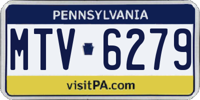 PA license plate MTV6279