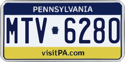 PA license plate MTV6280