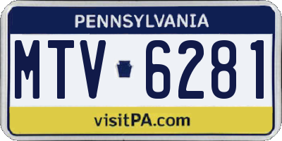 PA license plate MTV6281