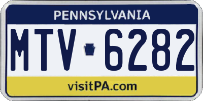 PA license plate MTV6282