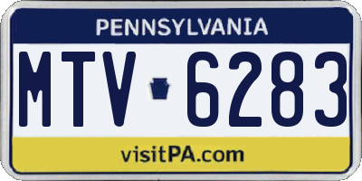 PA license plate MTV6283