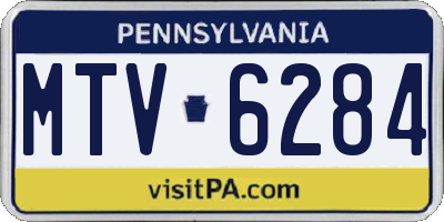 PA license plate MTV6284