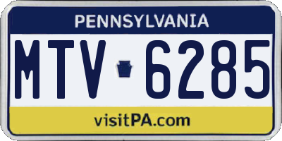 PA license plate MTV6285
