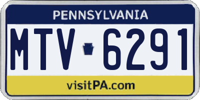 PA license plate MTV6291