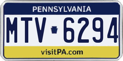 PA license plate MTV6294