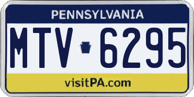 PA license plate MTV6295