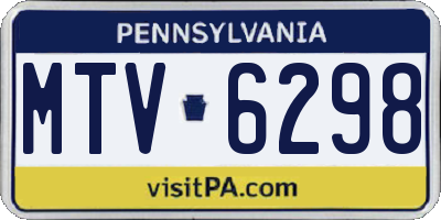 PA license plate MTV6298