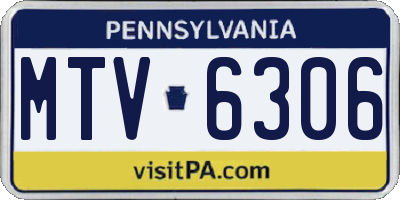 PA license plate MTV6306