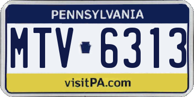 PA license plate MTV6313