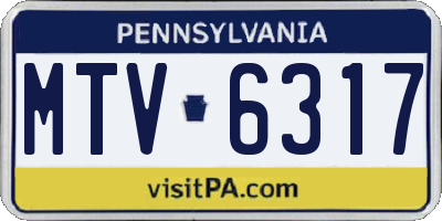 PA license plate MTV6317