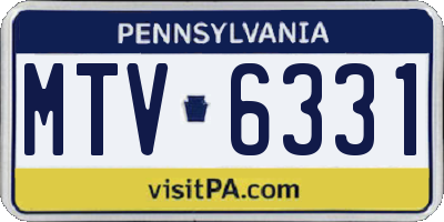 PA license plate MTV6331