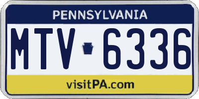 PA license plate MTV6336