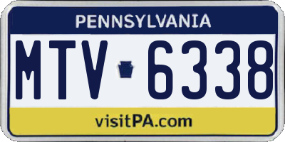 PA license plate MTV6338