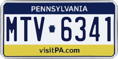 PA license plate MTV6341