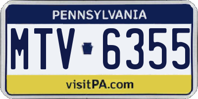 PA license plate MTV6355