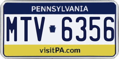 PA license plate MTV6356