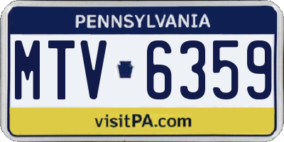PA license plate MTV6359