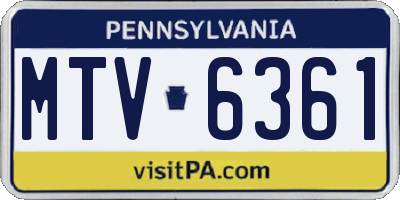 PA license plate MTV6361