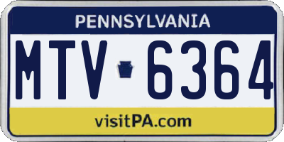PA license plate MTV6364