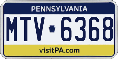 PA license plate MTV6368