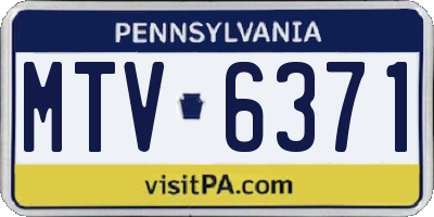 PA license plate MTV6371