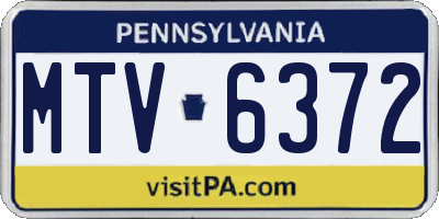 PA license plate MTV6372
