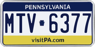 PA license plate MTV6377